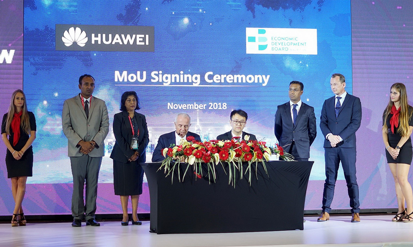 EDB signs a memorandum of understanding with Huawei Technologies (Mauritius) Co. Ltd